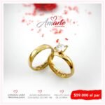 Alianzas Doradas Grabadas para Pareja - Imagen 2