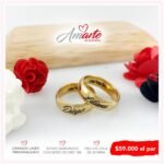 Alianzas Doradas Grabadas para Pareja - Imagen 3