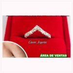 Anillo Chevron con Zircones en Plata 950