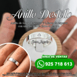 Anillo Destello Central en Plata 950