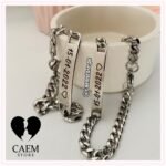 Esclavas Plateadas Personalizadas para Pareja