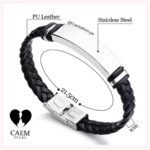 Pulsera de Cuero con Placa Personalizada - Imagen 3