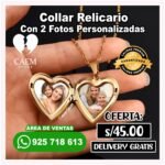 Relicario Dorado con Dos Fotos